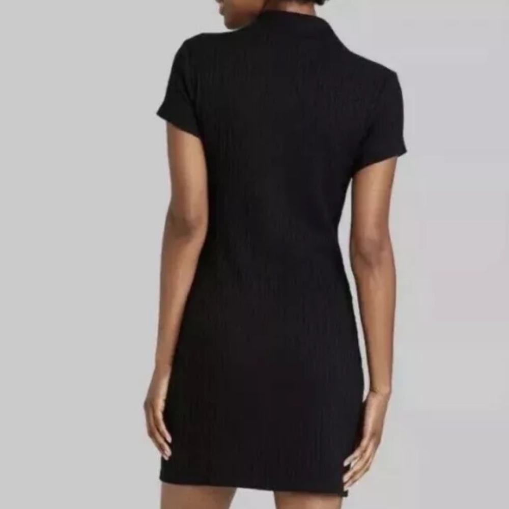 Women's Short Sleeve Bodycon Polo Dress - Wild Fable Black - Picture 5 of 14